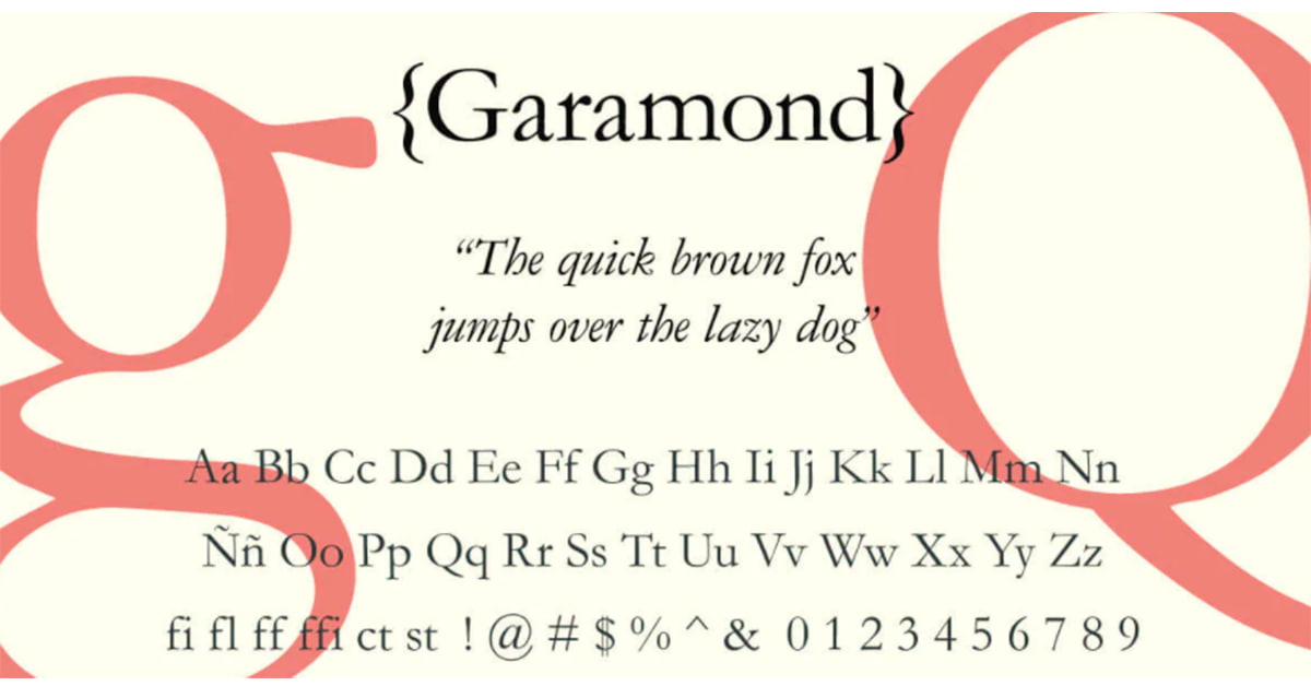 tipografia garamond